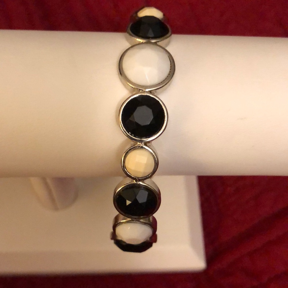 Black and white bangle bracelet